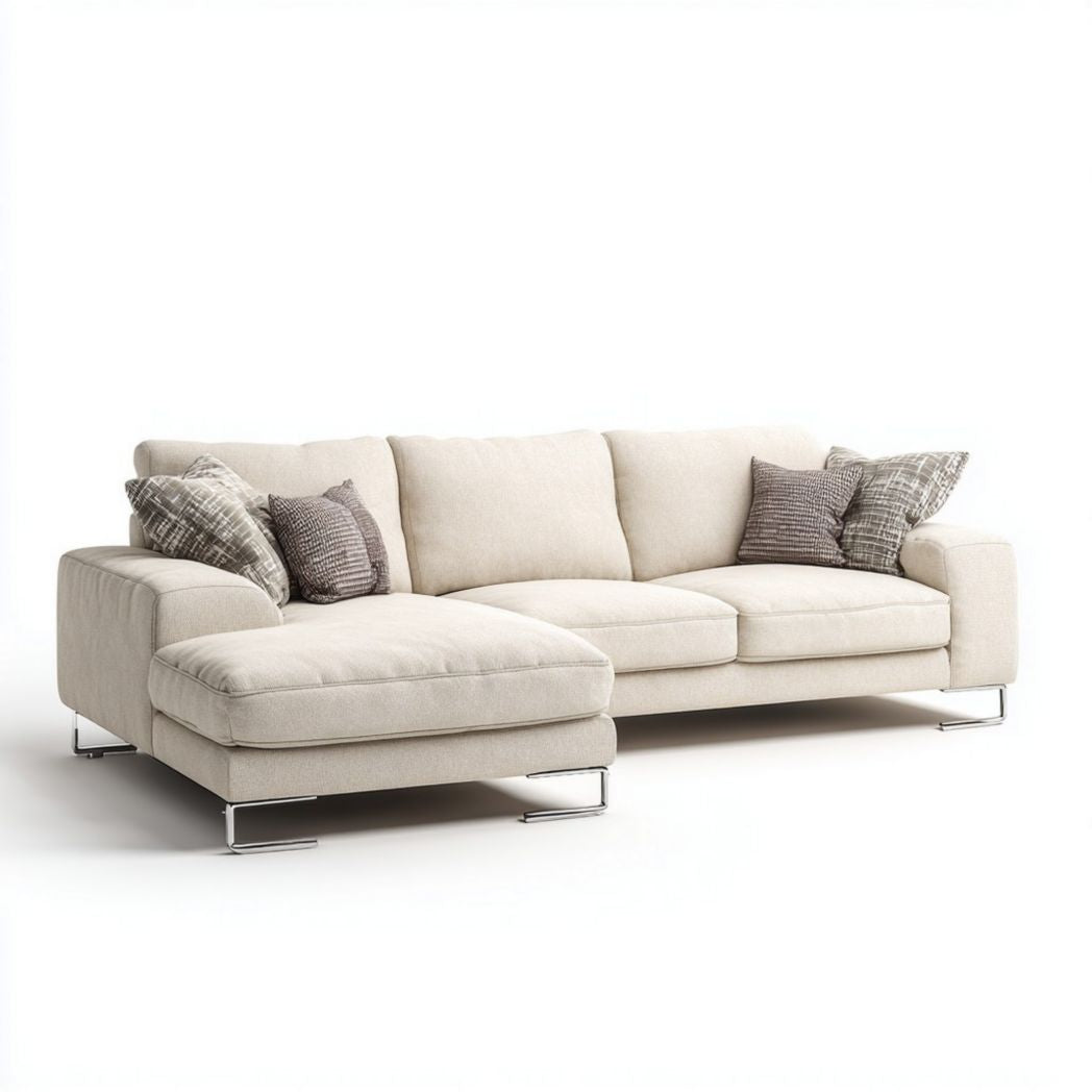 Hoekbank van stof voor de woonkamer - 240 x 100 x 85
